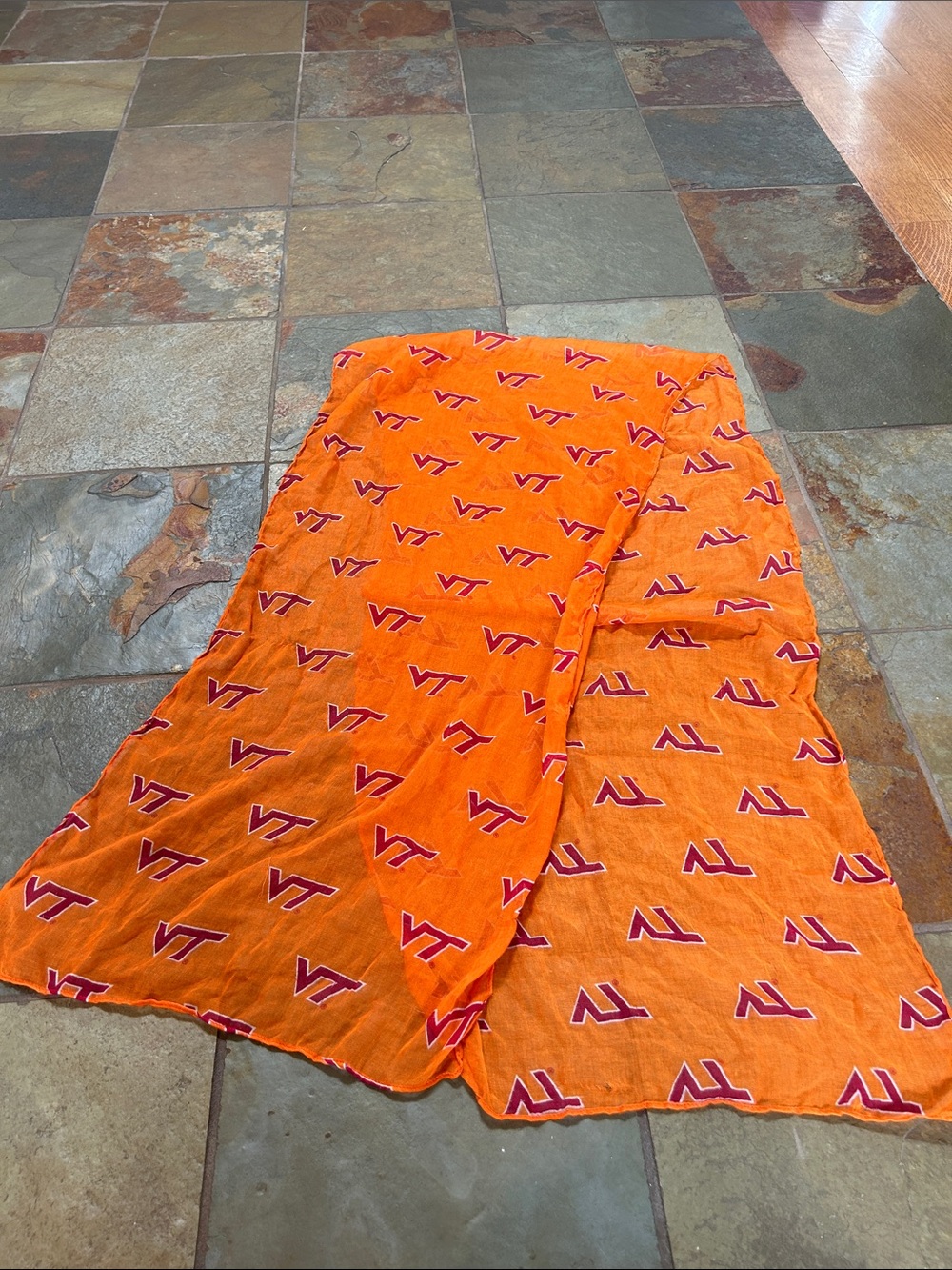Virginia Tech Orange Logo Print Scarf